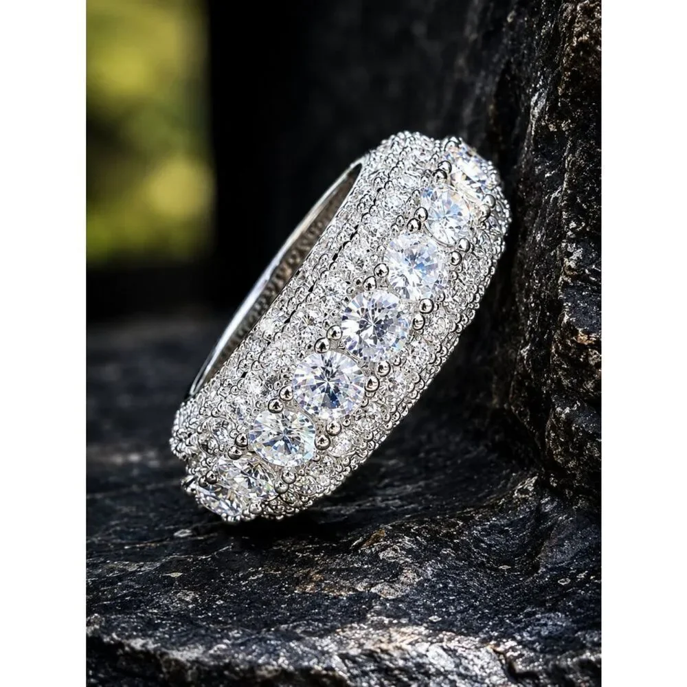 5 layer Diamond band ring